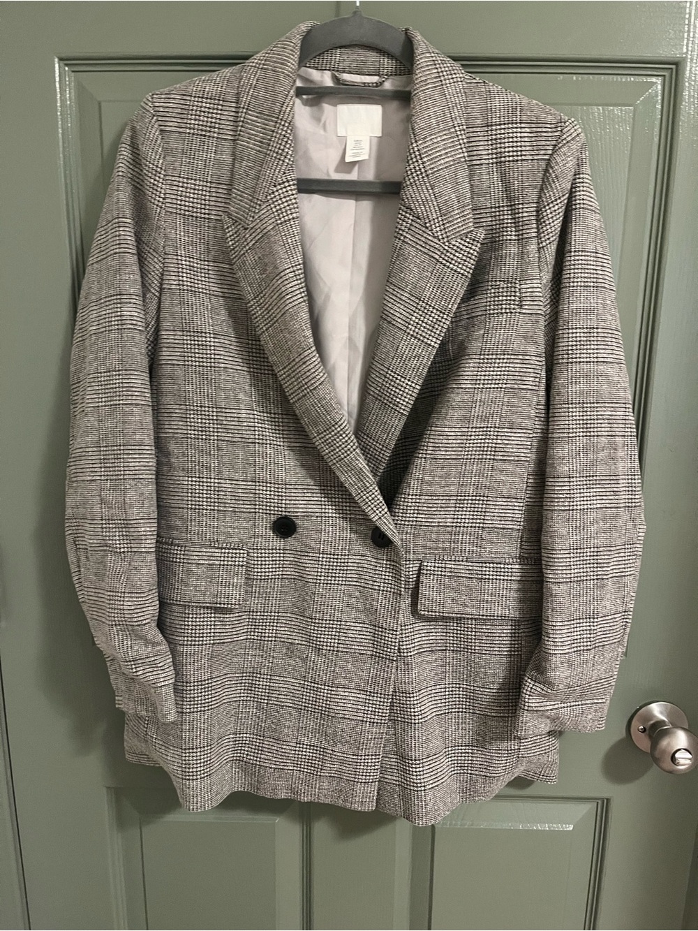 H&M Gray and Black Tweed Blazer